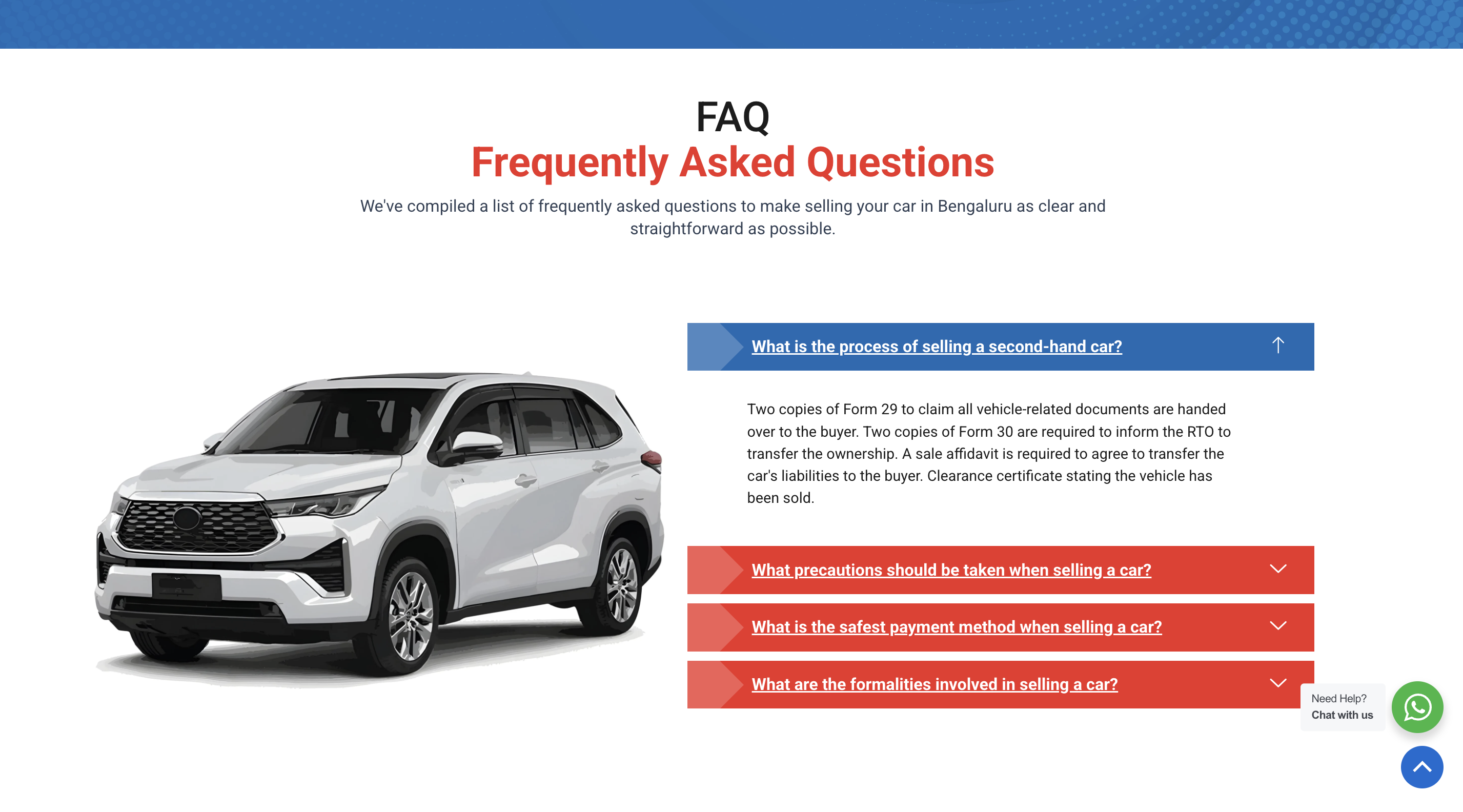 Genie Carz FAQ section