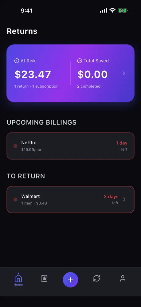 Return Track returns dashboard